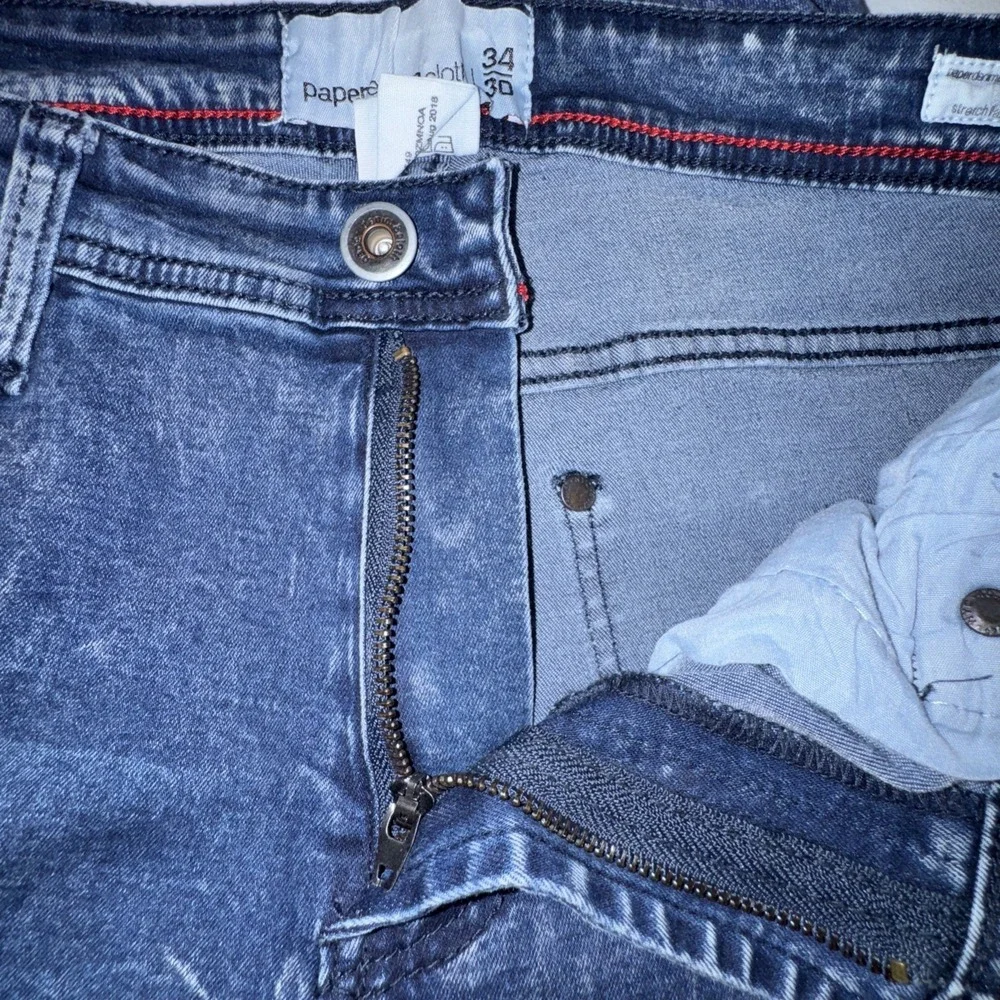 Paper Denim & Cloth Mens Jeans Size 34X30 Stretch Jeans Bleached 90's